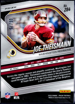 Joe Theismann 2025 Panini Prizm Cherry Blossom Choice SP 6/15-2