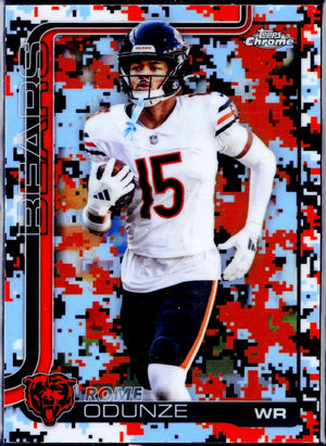 Rome Odunze 2025 Topps Chrome Team Color Camo #49