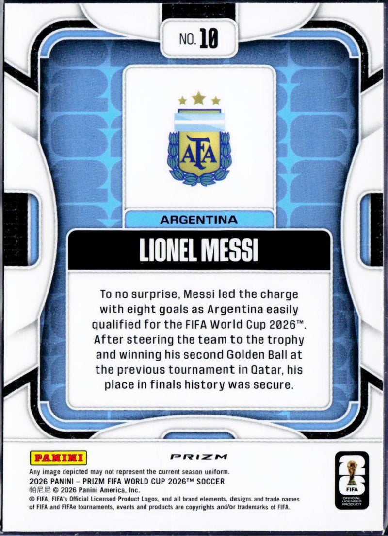 Lionel Messi 2026 Panini Prizm World Cup Silver #10-2
