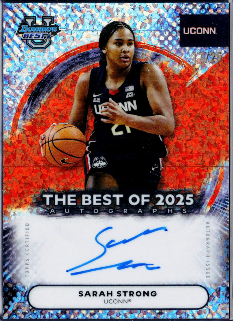 Sarah Strong RC 2025 Bowman U Best Orange Mini Diamond Rookie Auto SP 11/25-1