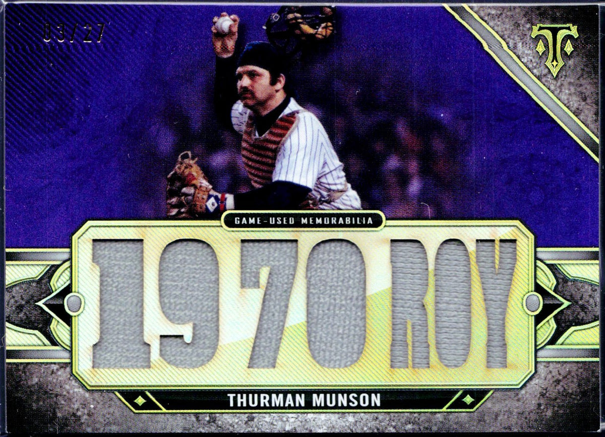 Thurman Munson 2024 Topps Triple Threads Purple Game Used Patch SP 3/27