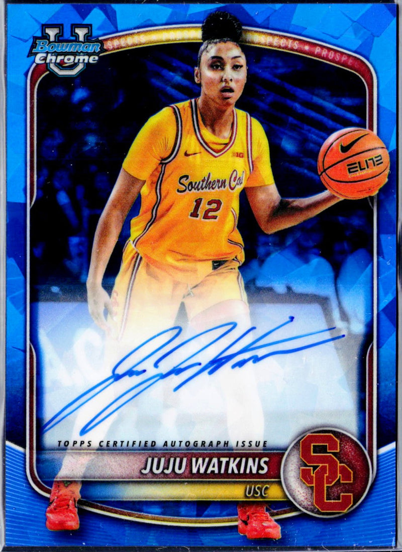 Juju Watkins RC 2025 Bowman U Chrome Sapphire Rookie Auto-1