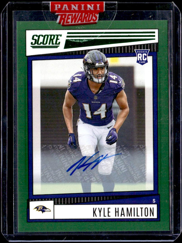 Product Kyle Hamilton RC 2022 Panini Score Green Rookie Auto #364 Link