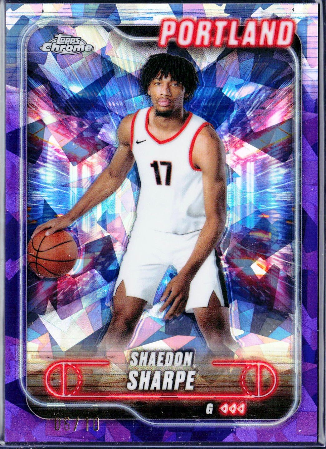 Shaedon Sharpe 2024-25 Topps Chrome Sapphire Purple SP 6/10