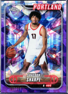 Shaedon Sharpe 2024-25 Topps Chrome Sapphire Purple SP 6/10-1