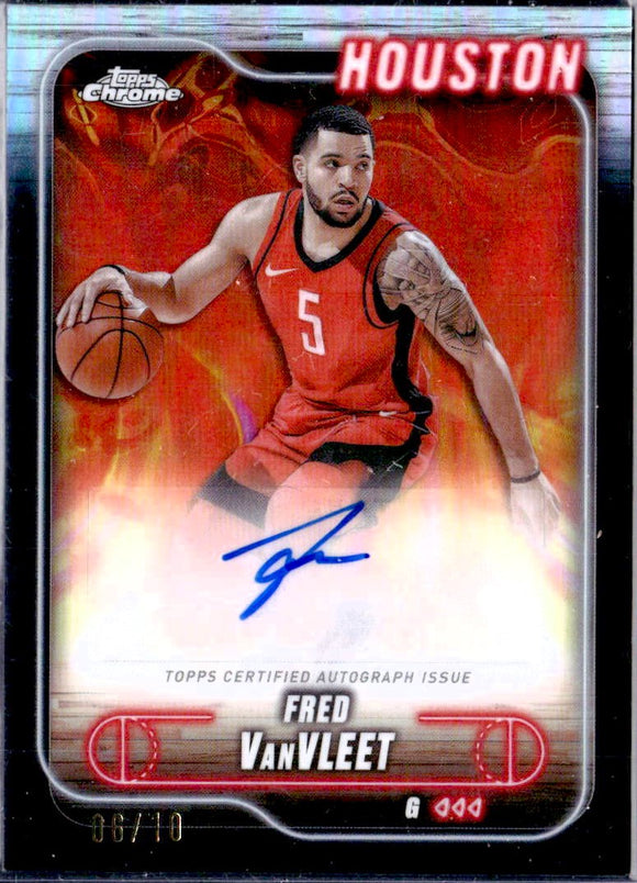 Product Fred Vanvleet 2024-25 Topps Chrome Black Refractor Auto SP 6/10 Link