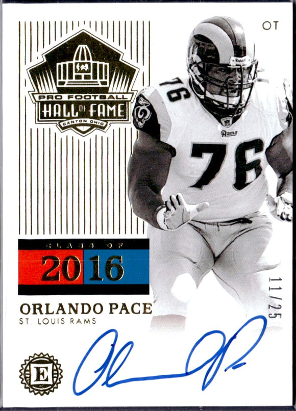 Product Orlando Pace 2020 Encased Gold Hall Of Fame Auto SP 11/25 Link