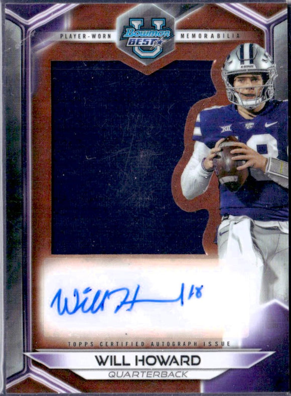 Product Will Howard RC 2023 Bowman U Best Rookie Jersey Patch Auto Link