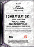 Will Howard RC 2023 Bowman U Best Rookie Jersey Patch Auto