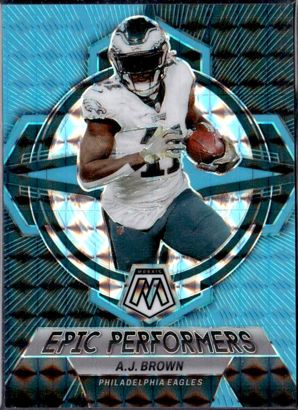 Product Aj Brown 2023 Panini Mosaic Blue Fluorescent Epic Performers SP 6/15 Link