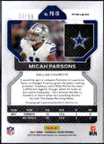 Micah Parsons RC 2021 Panini Chronicles Prizm Black Red Rookie Auto SP 33/99