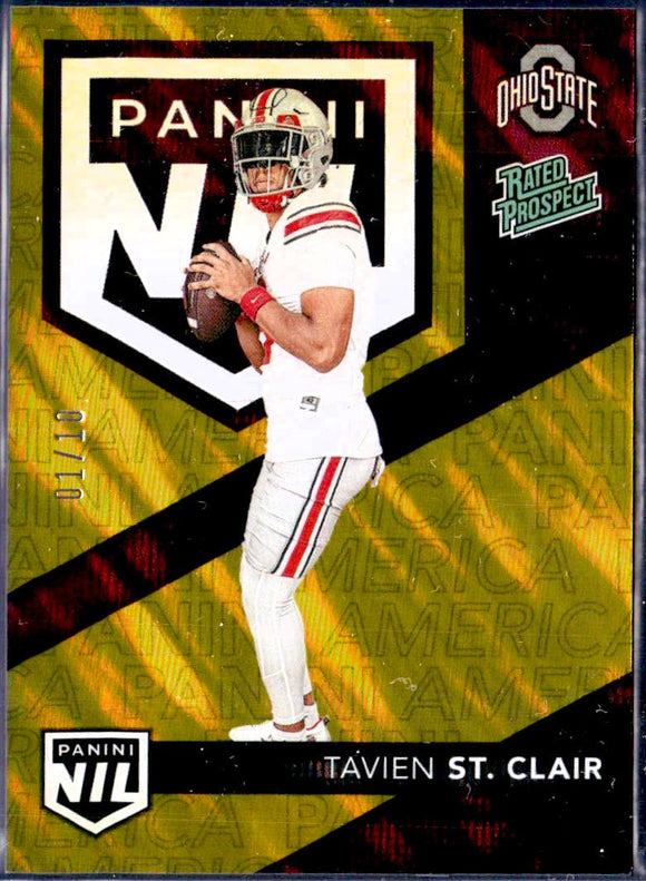 Product Tavien St. Clair RC 2025 Panini The National Silver Pack Gold Rated Prospect Rookie SP 1/10 Link