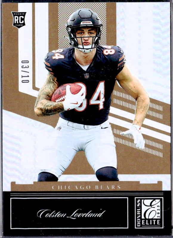Product Colston Loveland RC 2025 Panini Donruss Elite Throwback Gold Rookie SP 3/10 Link