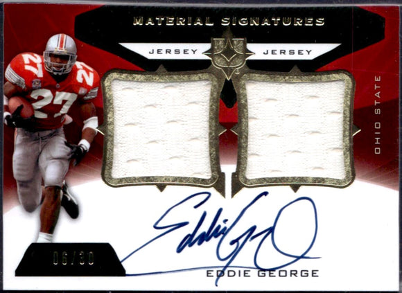 Product Eddie George 2013 UD Ultimate Collection Dual Patch Auto SP 6/30 Link