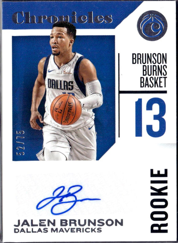 Product Jalen Brunson RC 2018-19 Panini Chronicles Rookie Auto SP 52/75 Link