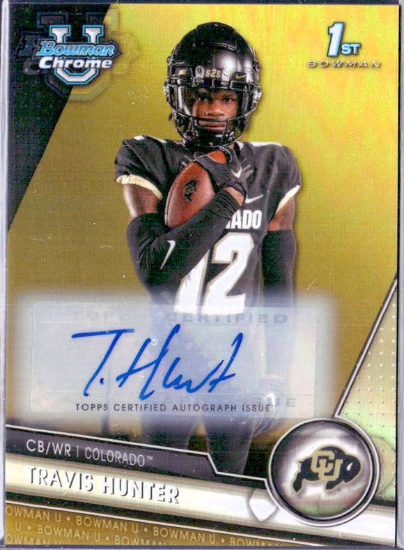 Product Travis Hunter RC 2023 Bowman U Chrome Gold Rookie Auto SP 23/50 Link