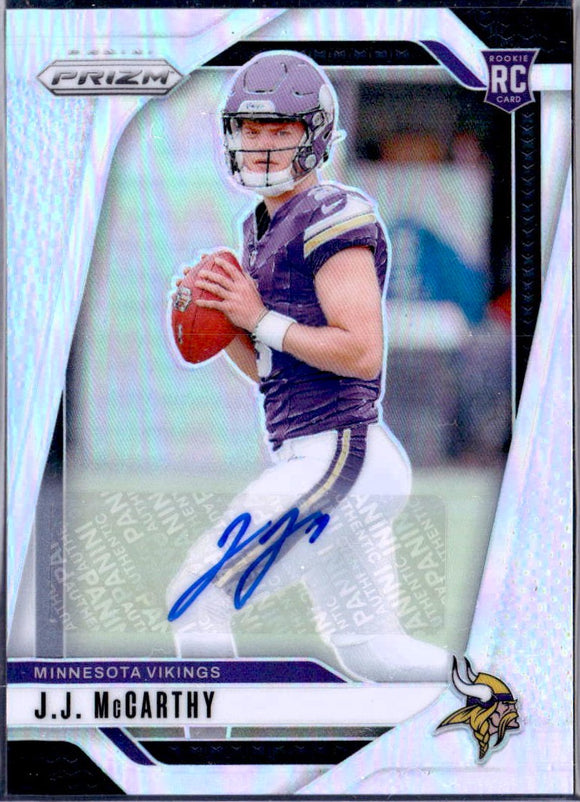 Product JJ Mccarthy RC 2024 Panini Prizm Silver Rookie Auto #400 Link
