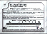 Charlie Condon RC 2025 Bowman Chrome National Convention Prospect Red Rookie Auto SP 1/5