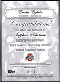 Emeka Egbuka RC 2023 Bowman U Chrome Sapphire Selections Black Rookie Auto SP 8/10