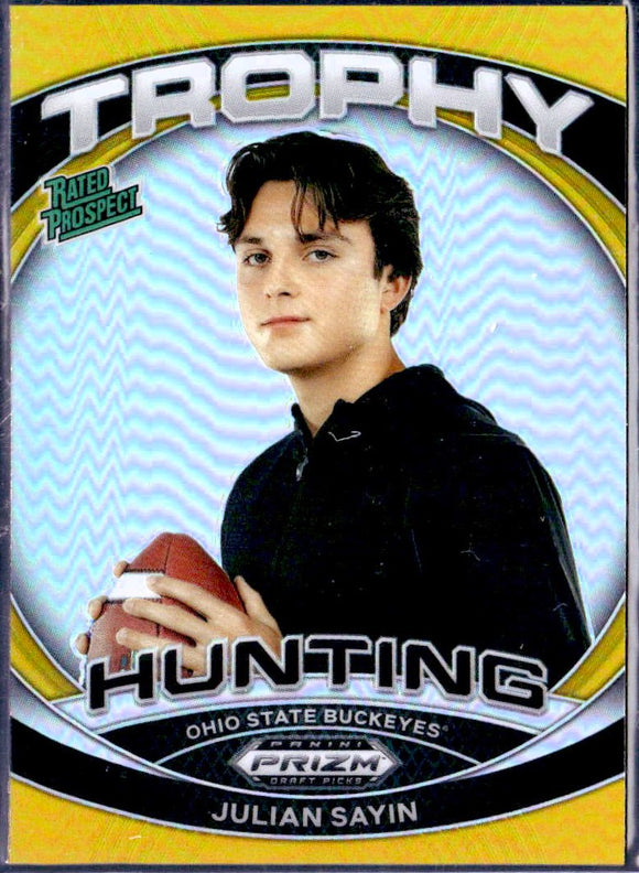Product Julian Sayin RC 2024 Panini Prizm Draft Gold Trophy Hunting Rated Prospect Rookie SP 8/10 Link