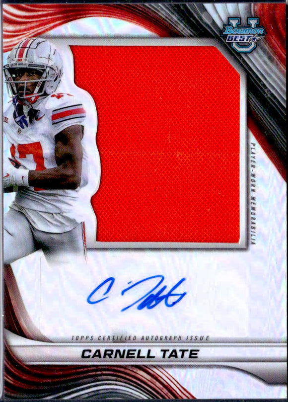 Product Carnell Tate RC 2024 Bowman University Best Jumbo Rookie Patch Auto Link