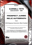 Carnell Tate RC 2024 Bowman University Best Jumbo Rookie Patch Auto