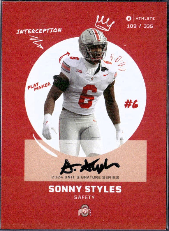 Product Sonny Styles RC 2024 Onit Ohio State University Signature Series Rookie Auto SP 109/335 Link