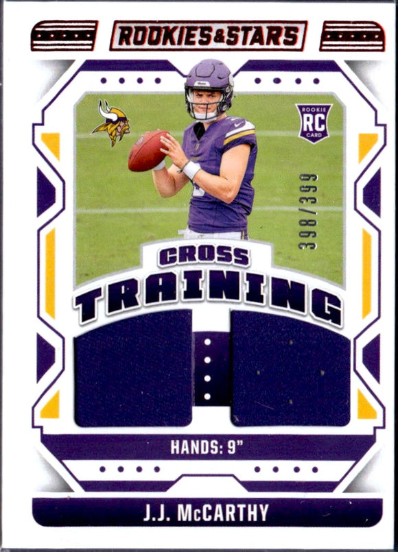 Product JJ Mccarthy RC 2024 Panini Rookies & Stars Cross Training Dual Rookie Patch SP 398/399 Link