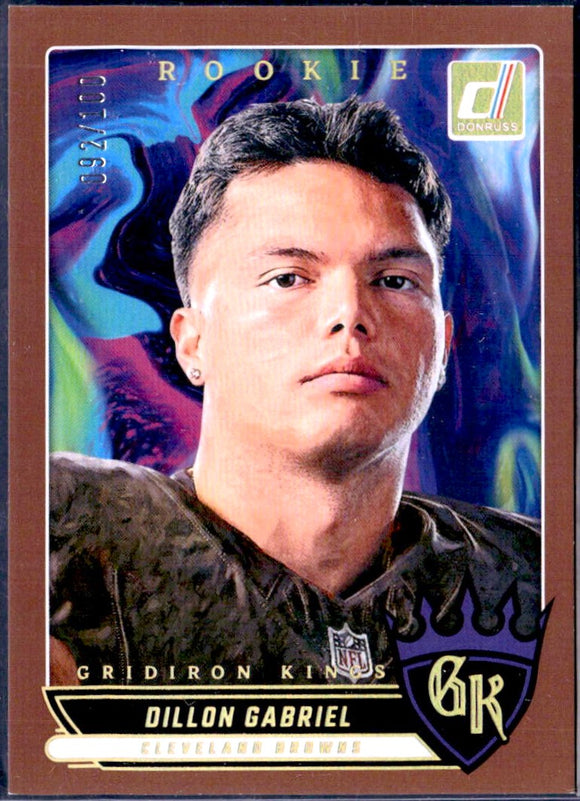 Product Dillon Gabriel RC 2025 Donruss Studio Series Rookie Gridiron Kings SP 92/100 Link