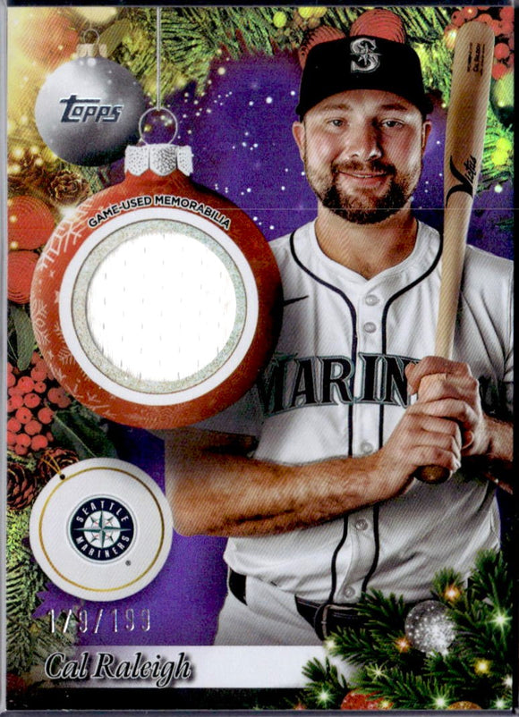 Product Cal Raleigh 2025 Topps Holiday Purple Game Used Jersey Patch SP 179/199 Link