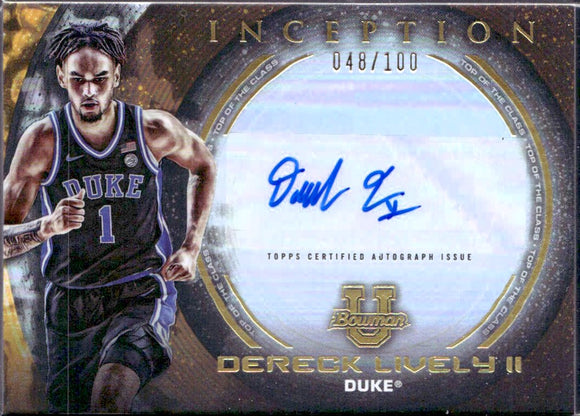 Product Dereck Lively II RC 2022-23 Bowman U Inception Top Of The Class Rookie Auto SP 48/100 Link