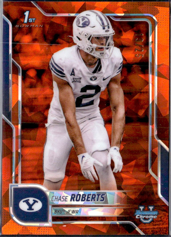 Product Chase Roberts RC 2025 Bowman University Chrome Sapphire Orange Rookie SP 19/25 Link