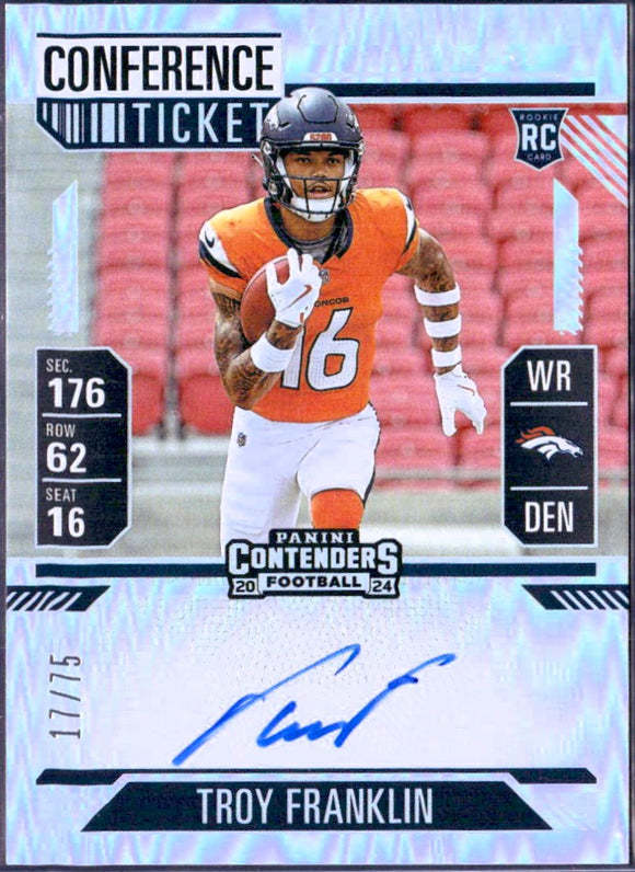 Product Troy Franklin RC 2024 Panini Contenders Conference Ticket Rookie Auto SP 17/75 Link