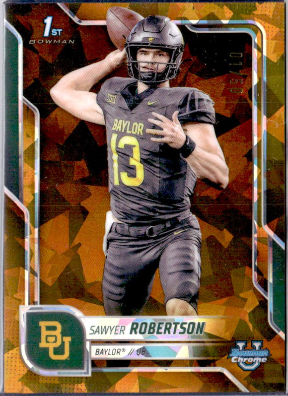 Product Sawyer Robertson RC 2025 Bowman University Chrome Sapphire Gold Rookie SP 1/50 Link