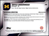 Bryce Underwood RC 2025 Bowman University Chrome Sapphire Yellow Rookie SP 15/75