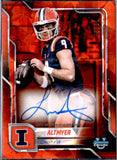 Luke Altmyer RC 2025 Bowman University Chrome Sapphire Orange Rookie Auto SP 22/25