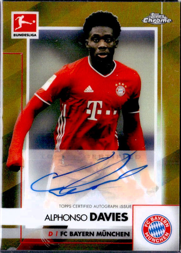 Product Alphonso Davies 2020-21 Topps Chrome Bundesliga Gold Auto SP 11/60 Link