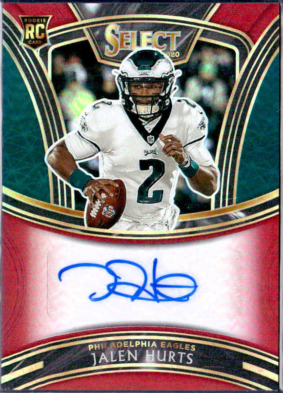 Product Jalen Hurts RC 2020 Panini Select Maroon Prizm Rookie Auto Jersey # SP 1/25 Link
