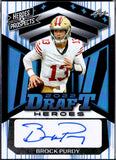 Brock Purdy 2024 Leaf Light Blue Heroes & Prospects Auto SP 2/3
