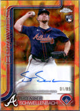 Spencer Schwellenbach RC 2025 Topps Chrome Yellow Orange Lava Lamp Rookie Auto SP 1/85