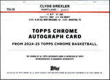 Clyde Drexler 2024 Topps Chrome Red Geometric Auto SP 4/5