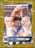 Charlotte Flair 2025 Topps Chrome WWE Gold Refractor Auto SP 43/50