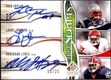 Fred Taylor Larry Johnson Marshawn Lynch 2009 Upper Deck Sp Triple Scripts Auto SP 5/25