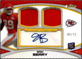 Eric Berry RC 2010 Topps Finest Silver Rookie Dual Patch Auto SP 46/75
