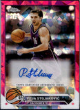 Peja Stojakovic 2024-25 Topps Chrome Sapphire Padparadscha Auto SP 1/1