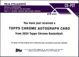 Peja Stojakovic 2024-25 Topps Chrome Sapphire Padparadscha Auto SP 1/1