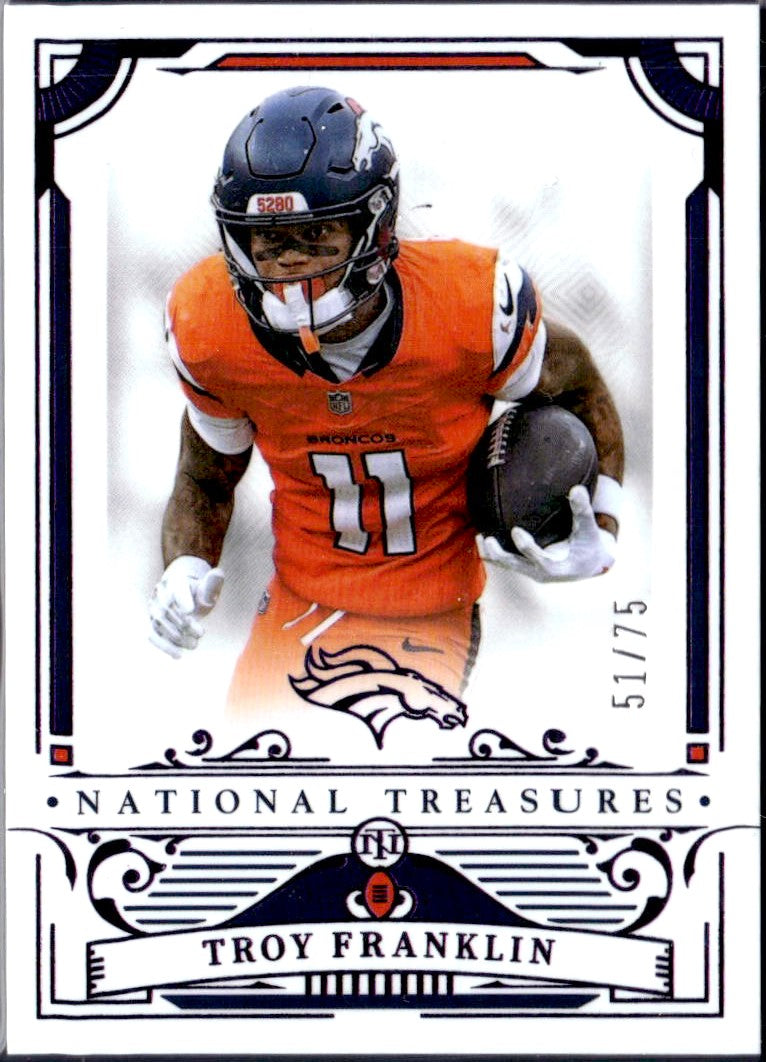 Troy Franklin 2025 National Treasures Purple SP 51/75-1