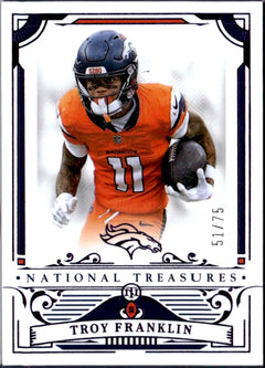 Troy Franklin 2025 National Treasures Purple SP 51/75-1