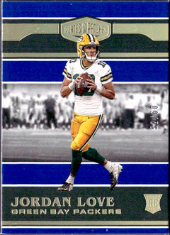 Jordan Love RC 2020 Panini Plates & Patches Blue Rookie SP 52/60-1