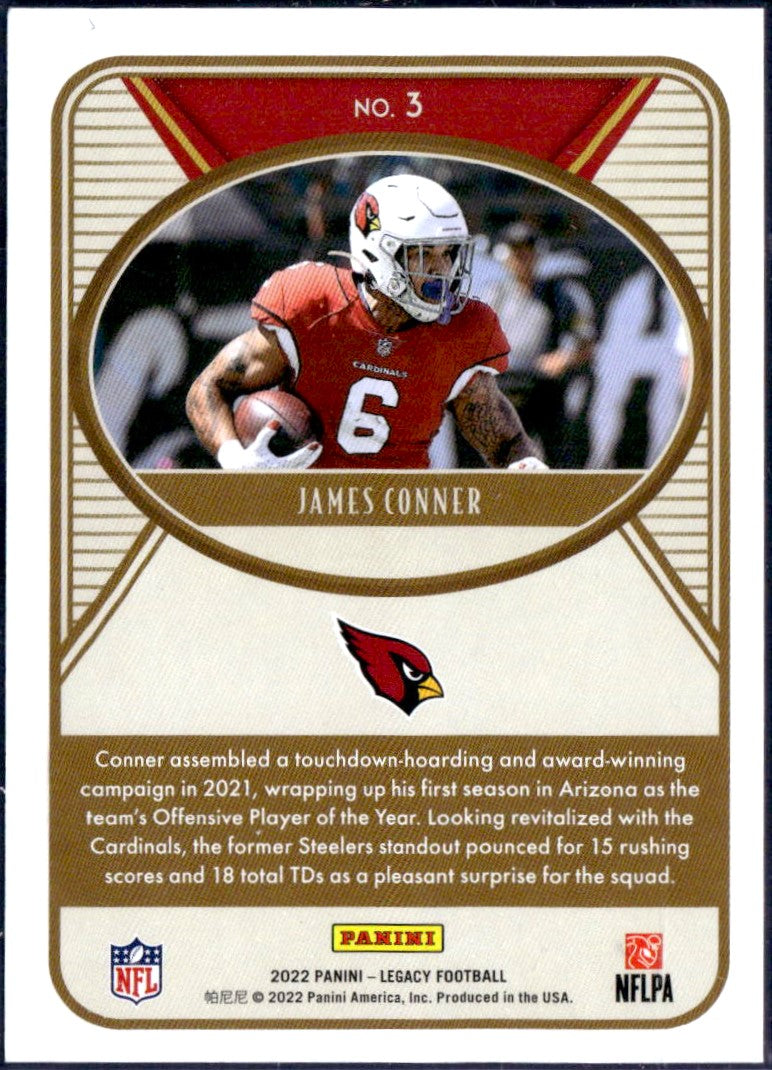James Conner 2022 Panini Legacy Black SP 1/1-2